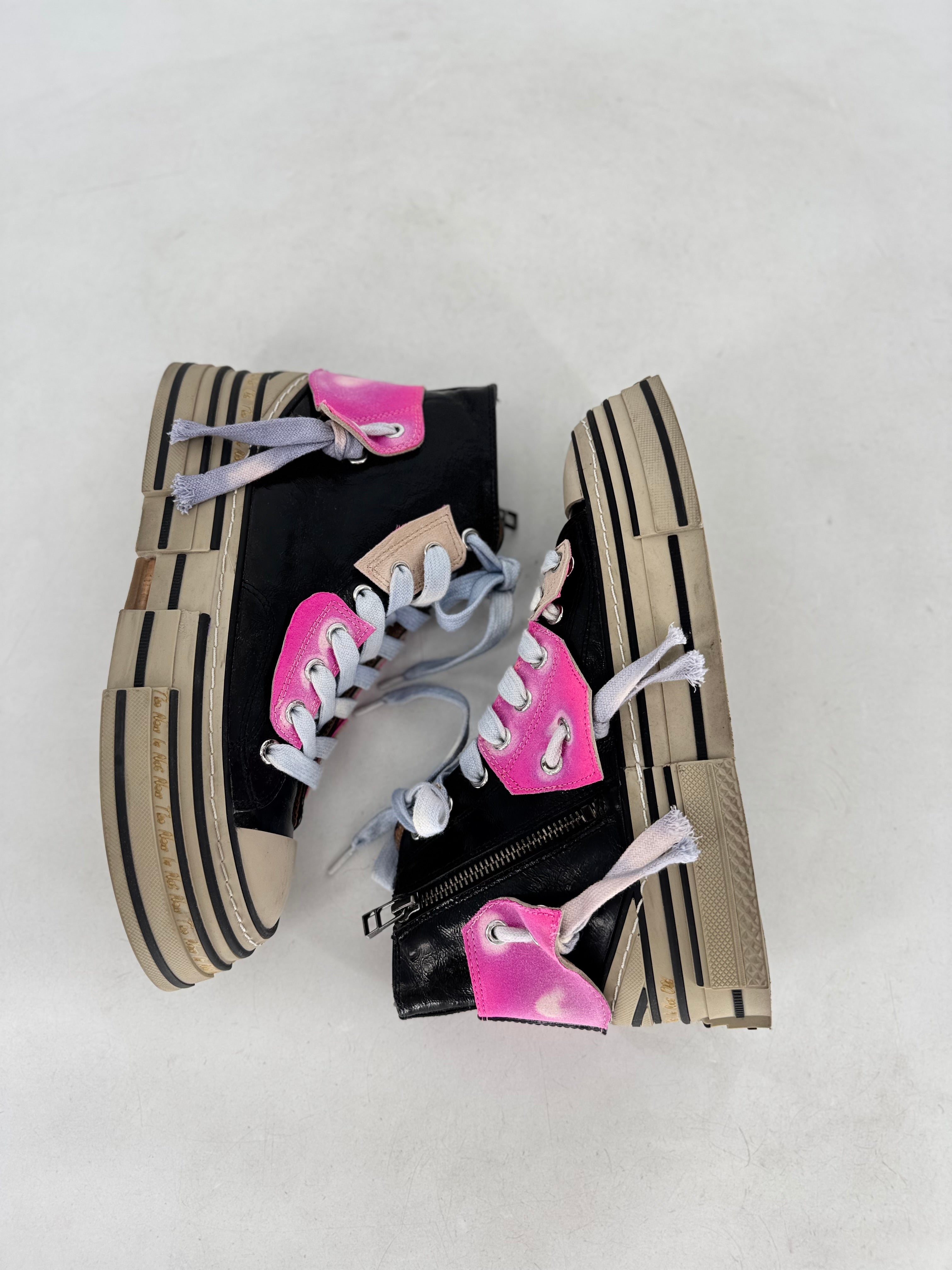 Sneaker Rebecca White, Lackleder in Schwarz mit Pink