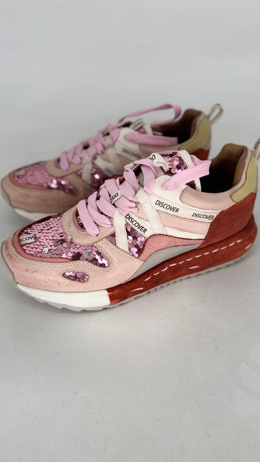 Sneaker Rebecca White, in Rosa mit Pailetten - By Elena FashionBy Elena Fashion