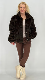 Fell Jacke, braun, bordo, taupe