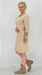 ESViViD Kleid velour, beige - By Elena FashionBy Elena Fashion