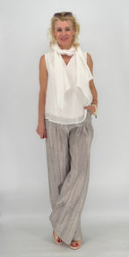 Bluse mit Schleife, weiß