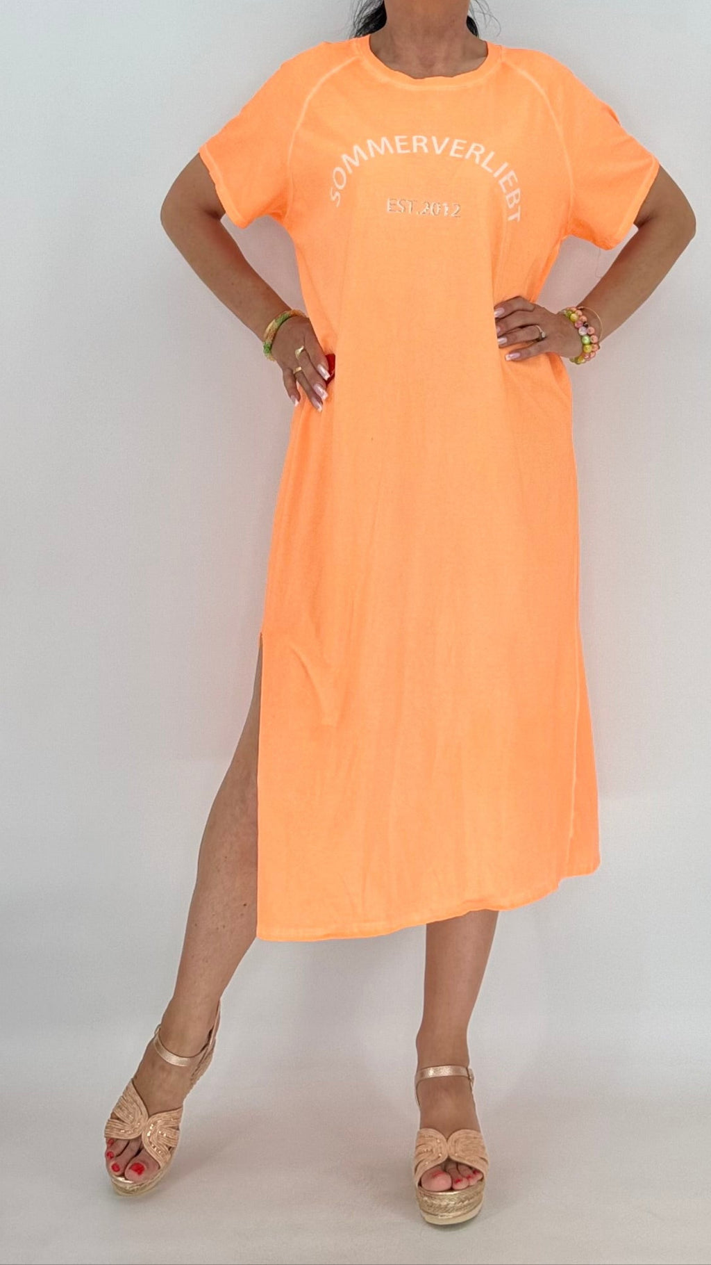 Langes Kleid "SOMMERVERLIEBT", orange