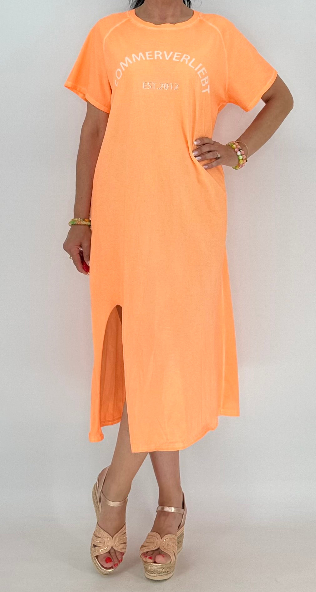 Langes Kleid "SOMMERVERLIEBT", orange