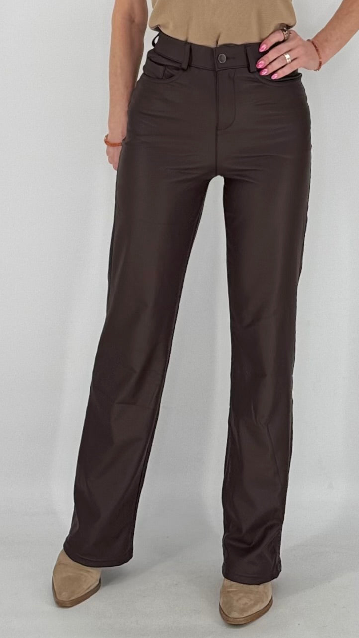 Lederimitat Hose, braun