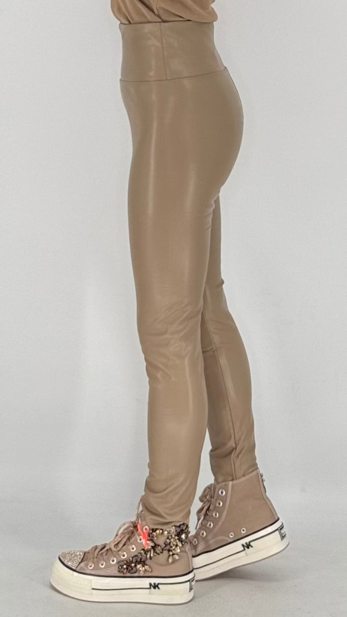 Leggings, beige, braun, schwarz