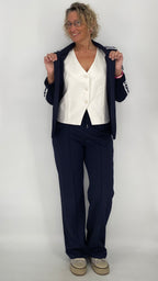 ESViViD Hose mit genähter Bügelfalte, marineblau