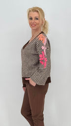 Pullover mit Wolle V-ausschnitt, braun