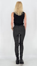 Lederimitat Hose, schwarz
