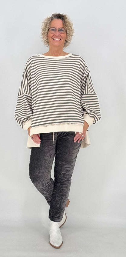 Sweatshirt, Grau/Beige