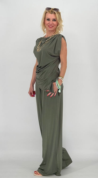 Top "Classy", assymetrisch khaki