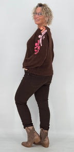 Pullover mit Wolle V-ausschnitt, braun