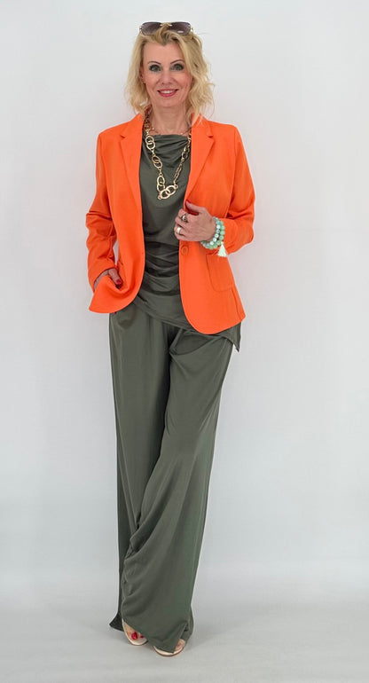 Top "Classy", assymetrisch khaki