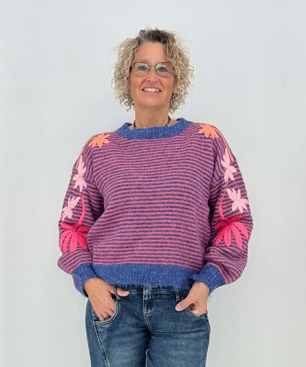 Pullover mit Wolle, braun, beige, blau