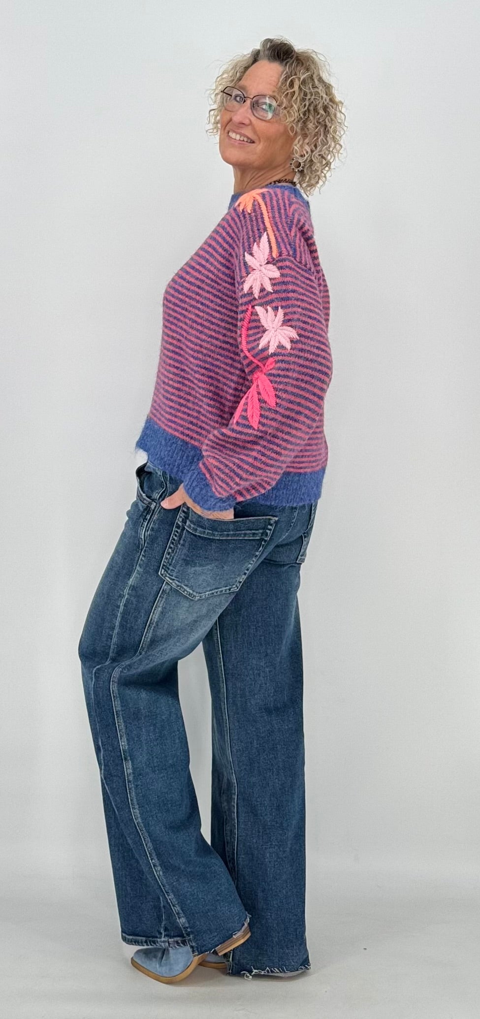 Pullover mit Wolle, braun, beige, blau