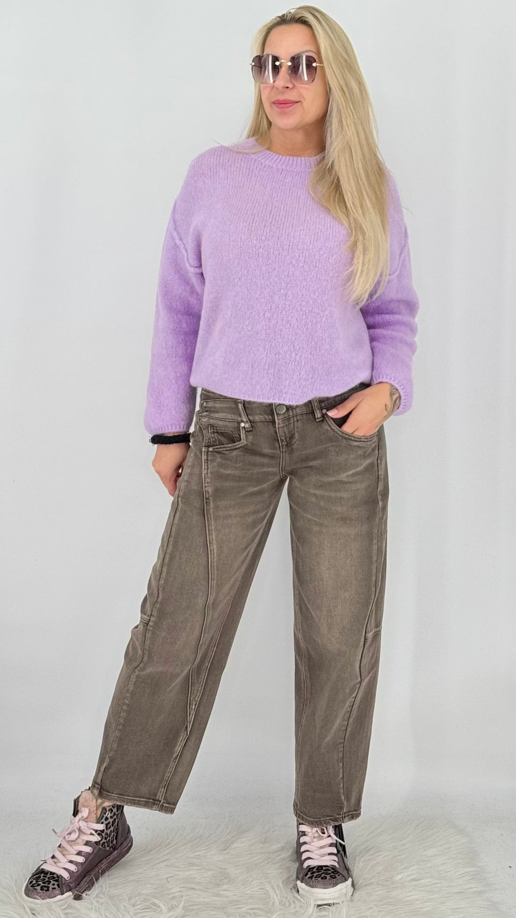 Ballon-Jeans, Barrel-Leg-Variante, Vintage Taupe
