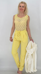 ESViViD Hose in Gelb mit Umschlag By Elena Fashion