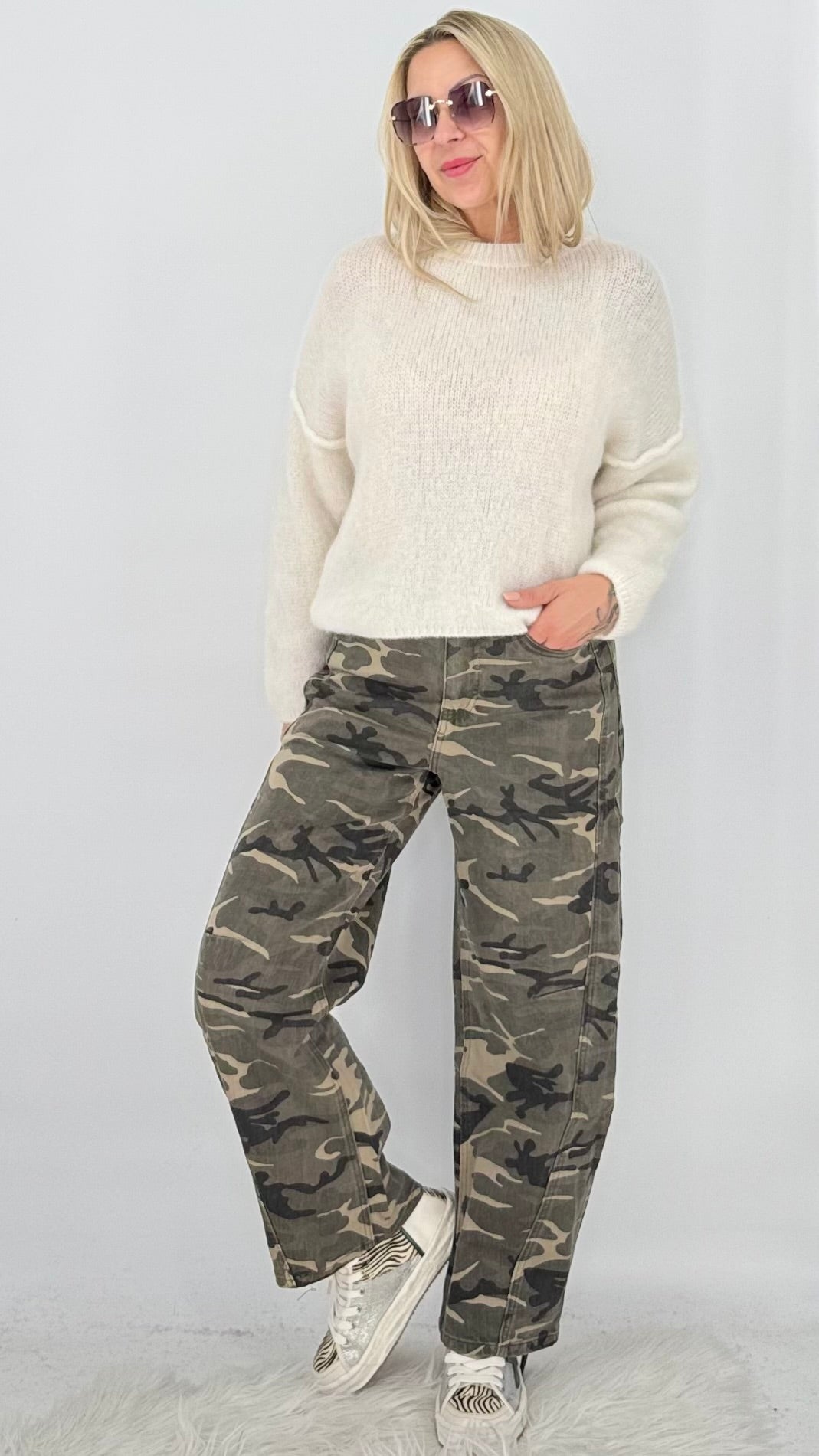 Camouflage-Hose im lässigen Straight-Leg-Schnitt