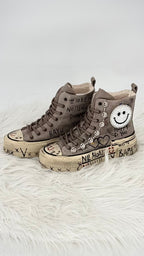 Handveredelte High-Top Boots aus echtem Leder, Nan Ku