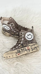 Handveredelte High-Top Boots aus echtem Leder, Nan Ku