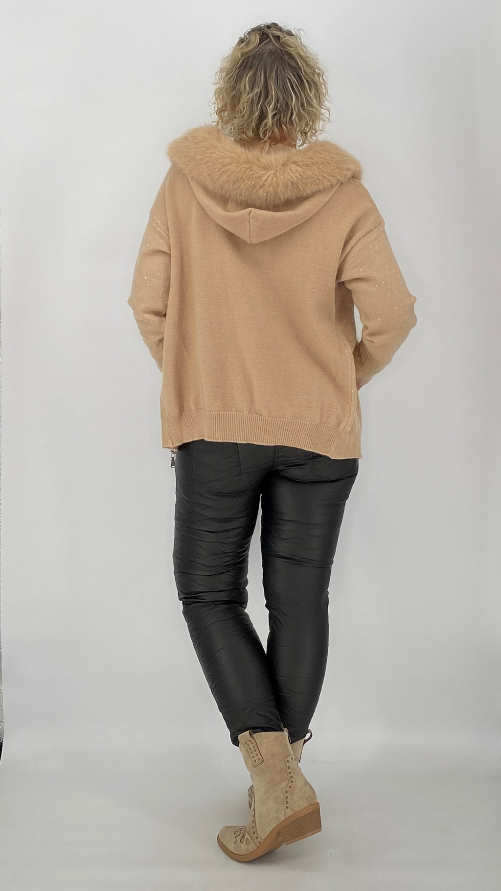 Lederimitat Hose, schwarz