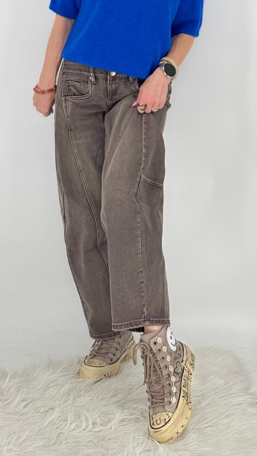 Ballon-Jeans, Barrel-Leg-Variante, Vintage Taupe