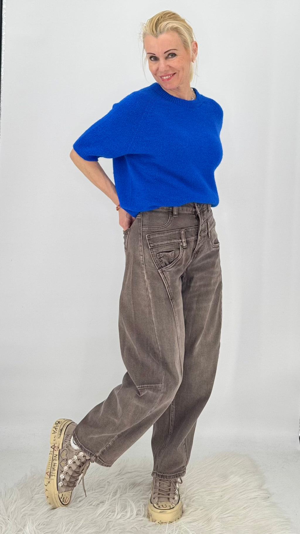 Ballon-Jeans, Barrel-Leg-Variante, Vintage Taupe