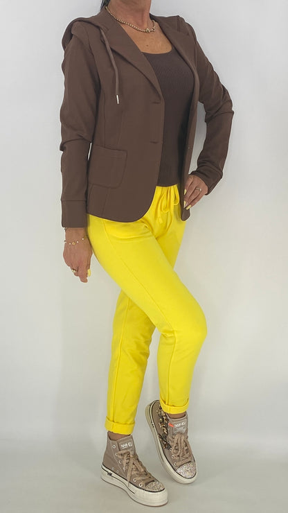 Blazer ESViViD, in Schokoladenbraun mit Kapuze