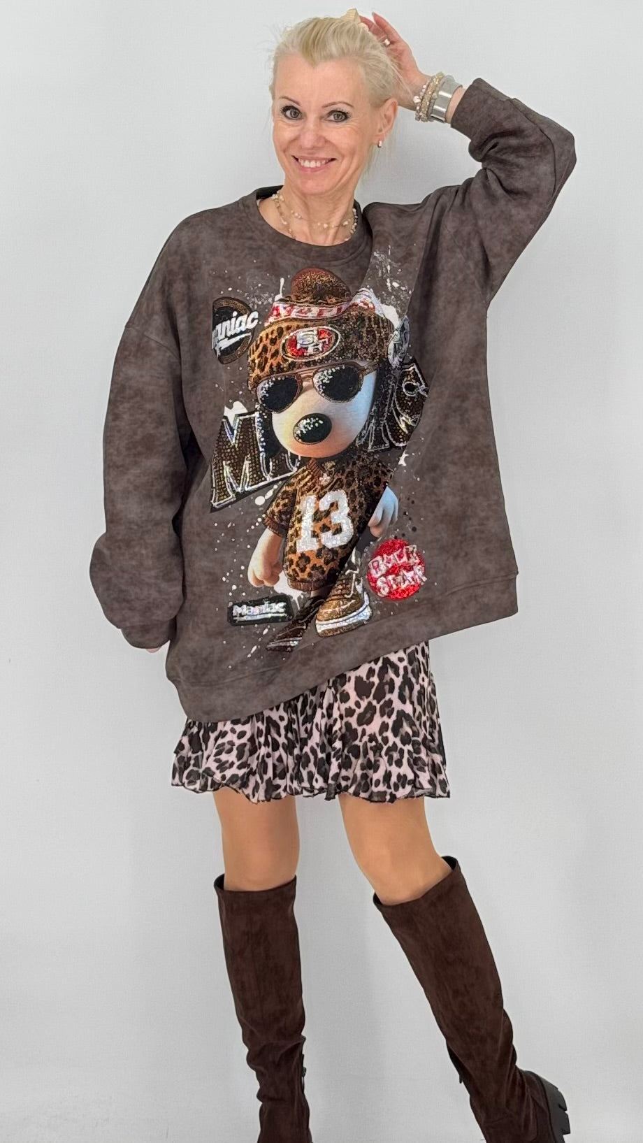 Oversized Sweatshirt mit Statement-Print