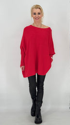 Pullover rot, grau