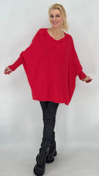 Pullover rot, grau - By Elena FashionBy Elena Fashion