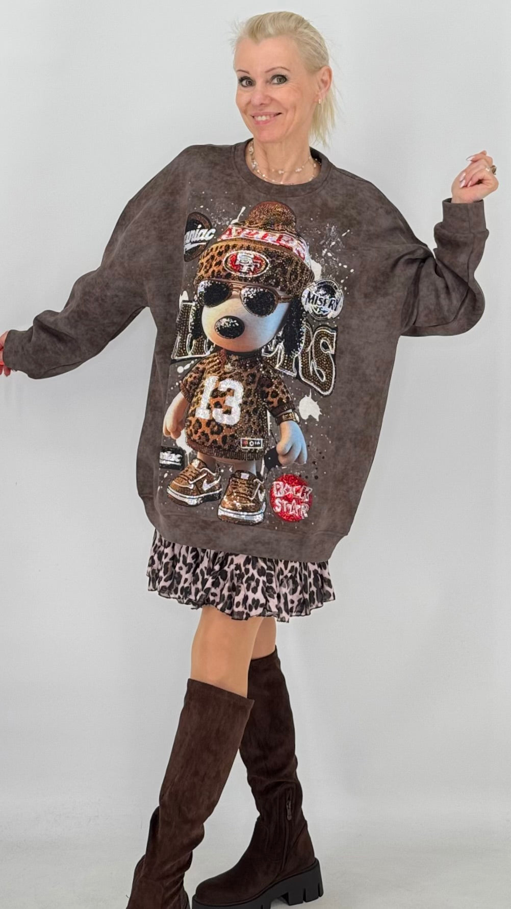 Oversized Sweatshirt mit Statement-Print