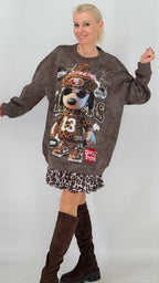 Oversized Sweatshirt mit Statement-Print