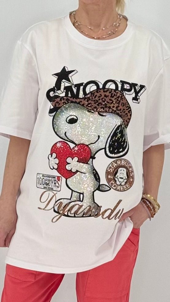 Glitzer "Snoopy" T-Shirt - By Elena FashionBy Elena Fashion