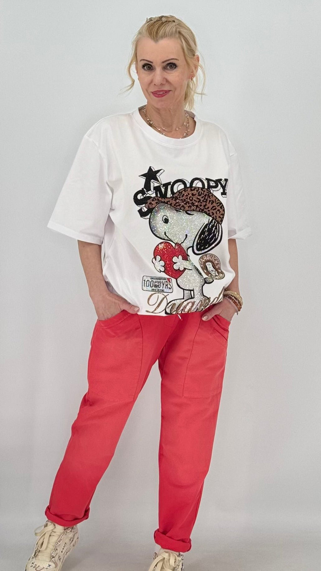 Glitzer "Snoopy" T-Shirt - By Elena FashionBy Elena Fashion