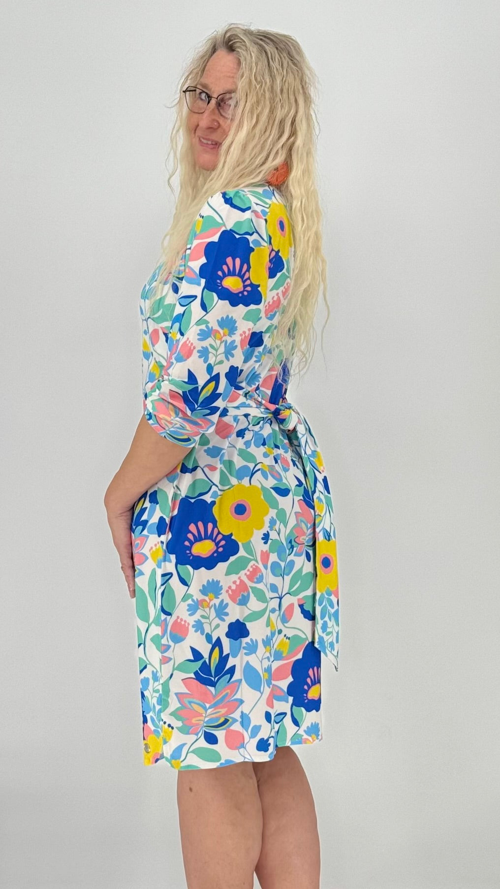 Kleid mit sommerlichen Schnitt in Rose und in Blau