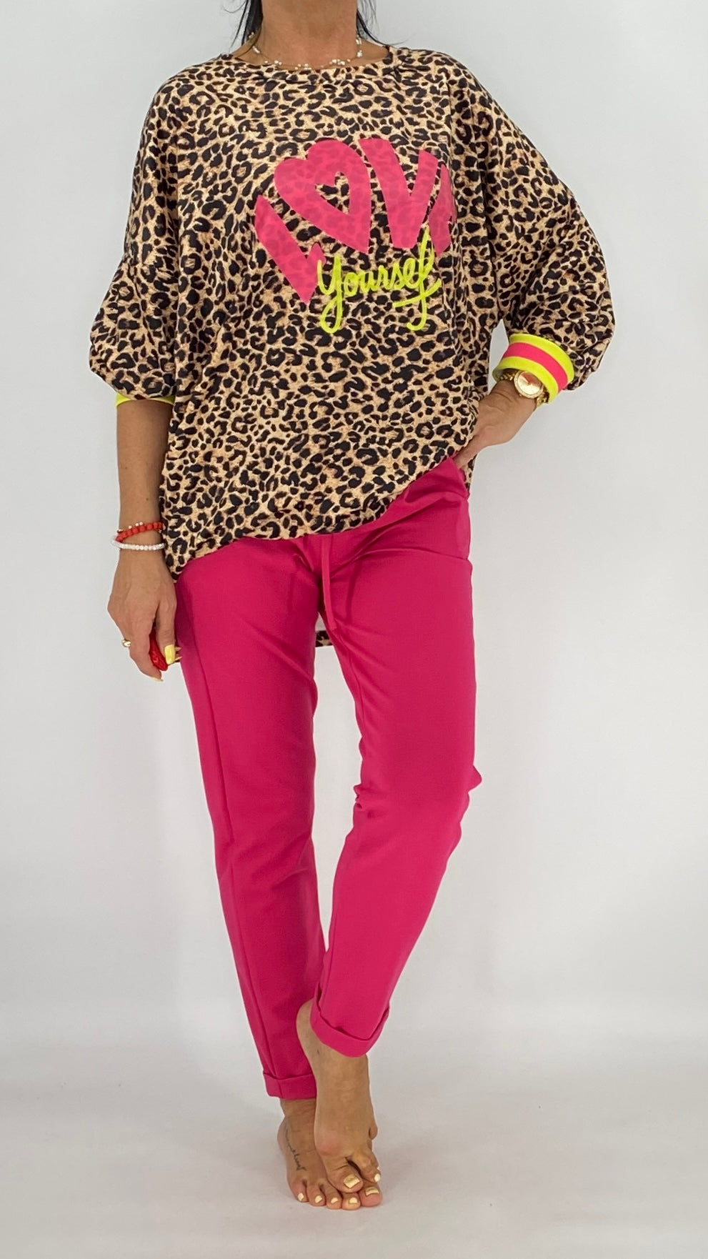 Leo Sweatshirt, "LOVE", beige, rosa, beige, blau