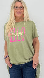 Oversize Shirt "Hello Sunshine" in vier Farbvarianten