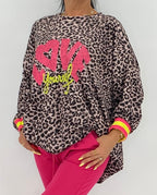 Leo Sweatshirt, "LOVE", beige, rosa, beige, blau