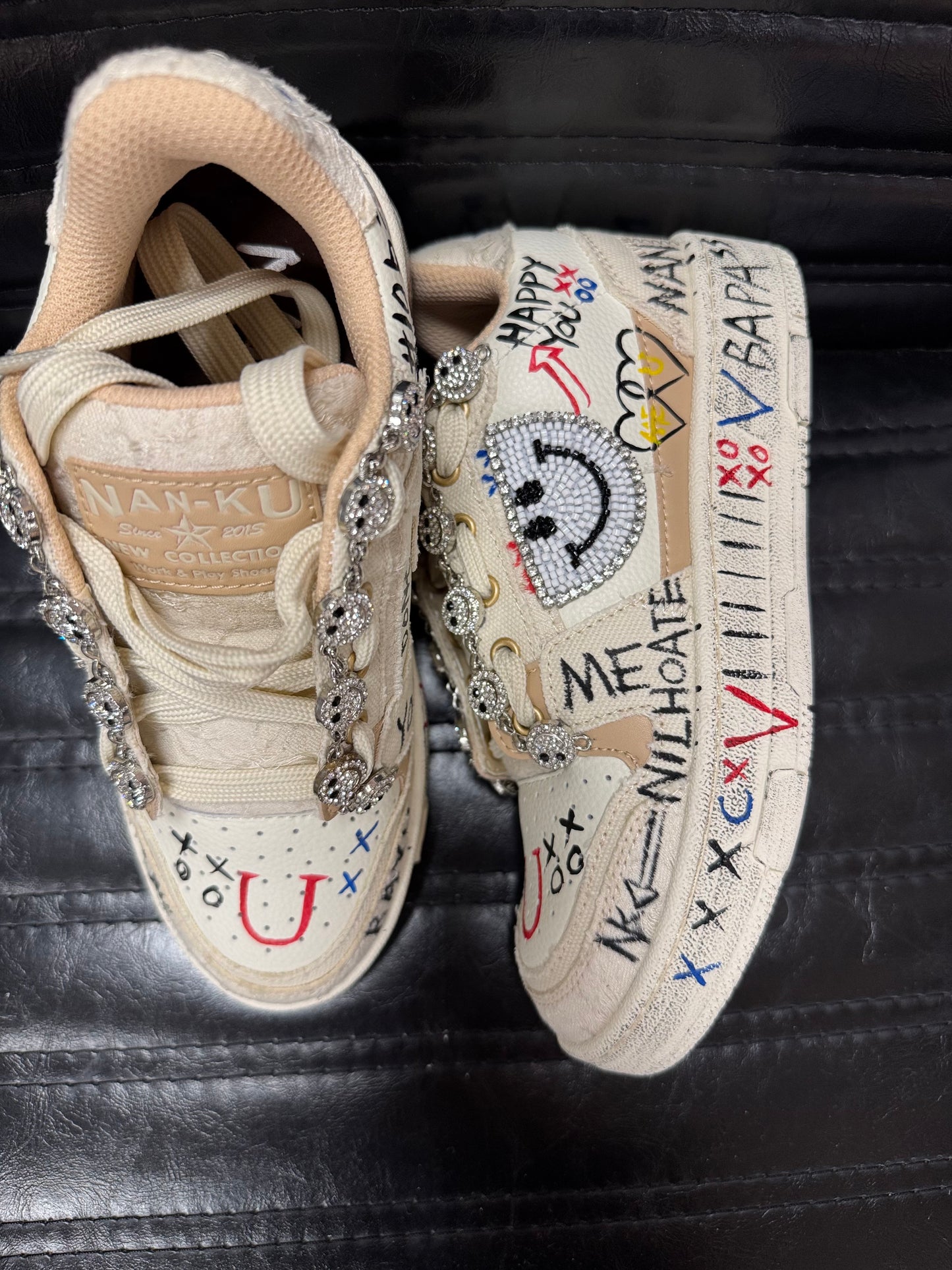 Sneaker NAN-KU , beige Smiley