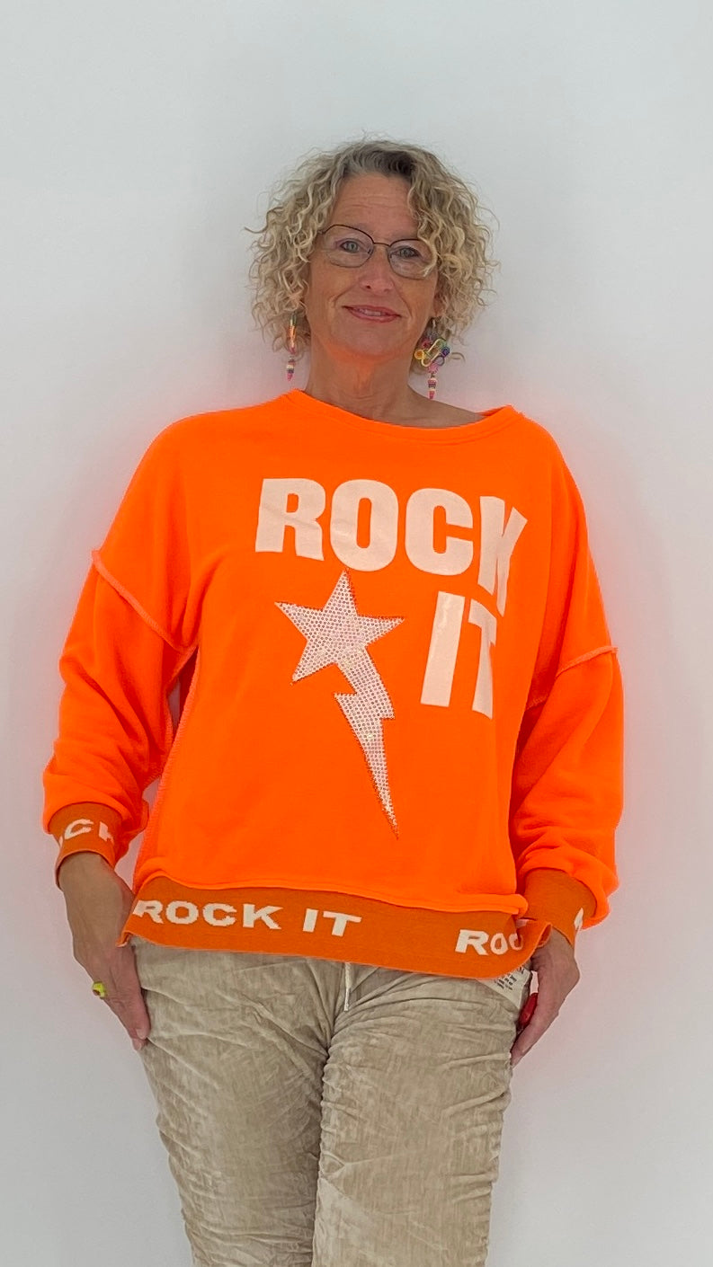 Sweatshirt "Rock"in pink, orange, beige