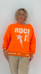 Sweatshirt "Rock"in pink, orange, beige