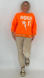 Sweatshirt "Rock"in pink, orange, beige