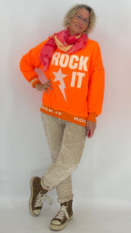 Sweatshirt "Rock"in pink, orange, beige