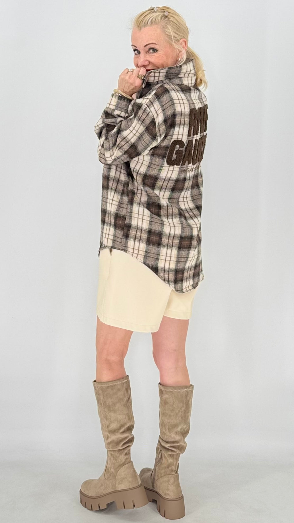 Lässige Karo-Bluse im Flanell-Look mit Brusttasche