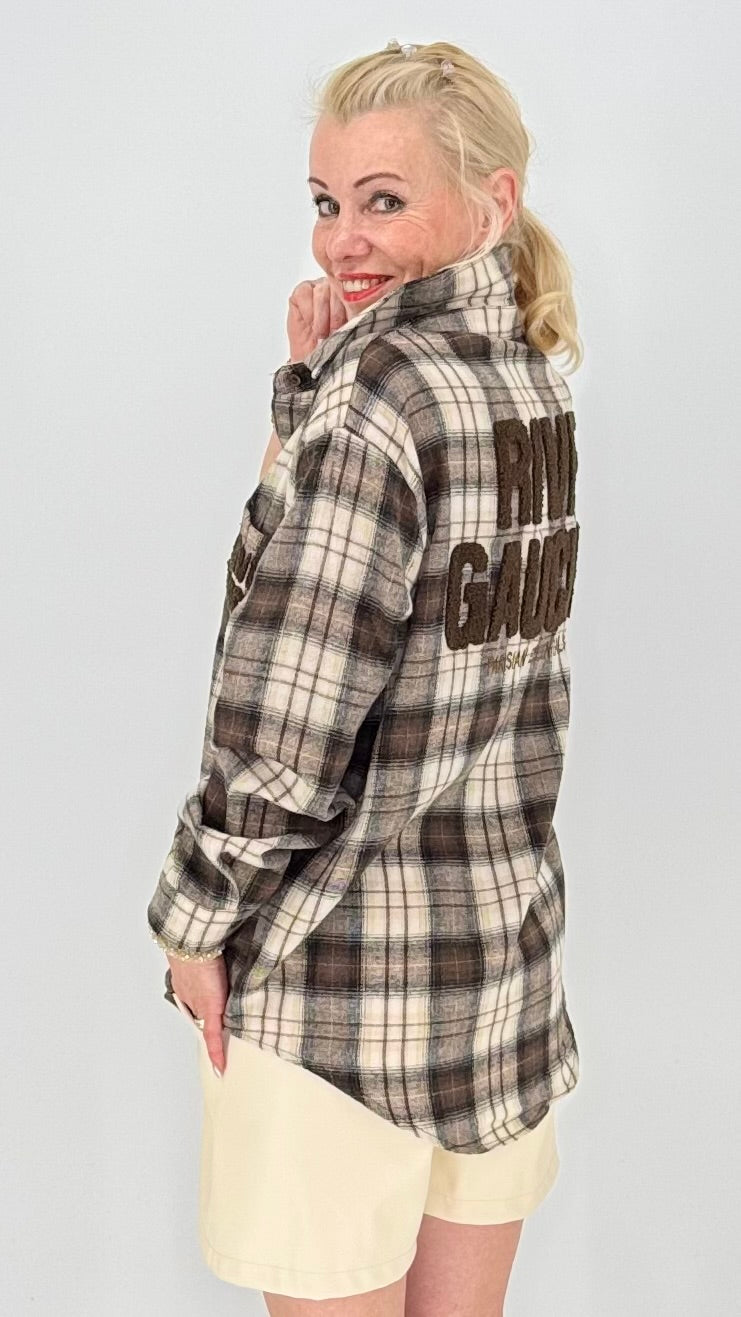 Lässige Karo-Bluse im Flanell-Look mit Brusttasche