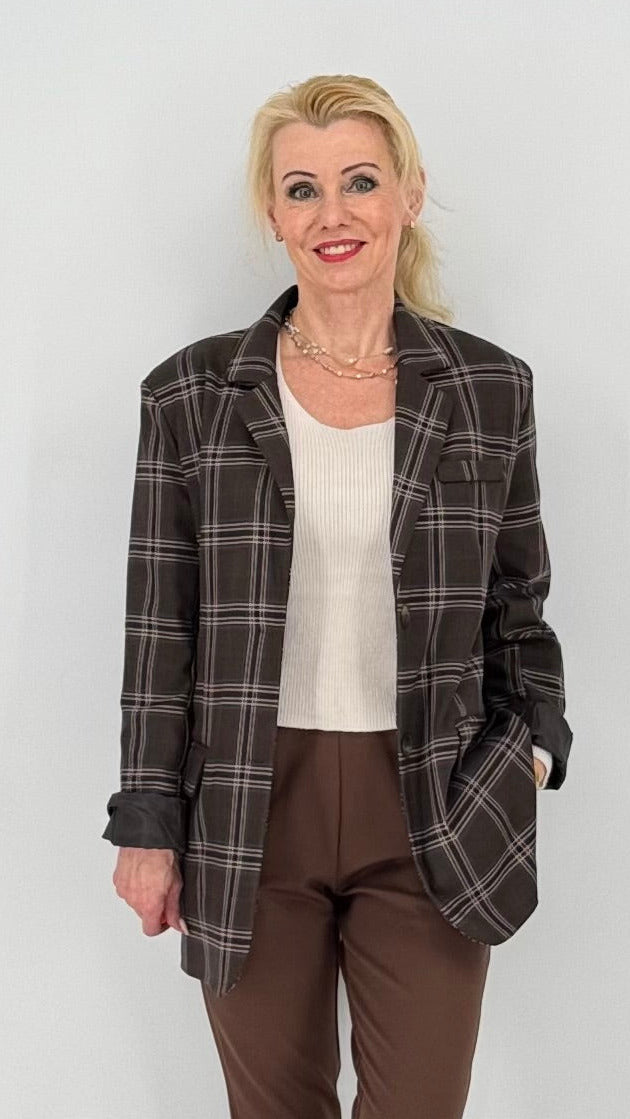ESViViD Blazer kariert, braun