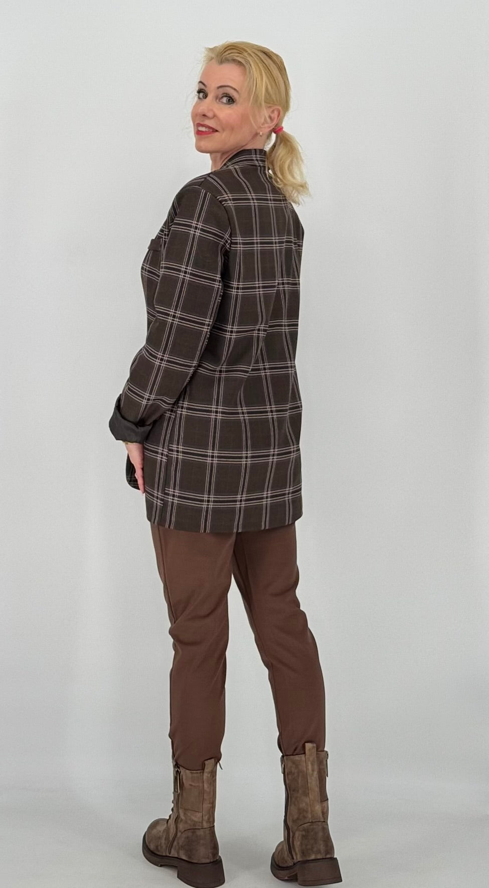 ESViViD Blazer kariert, braun