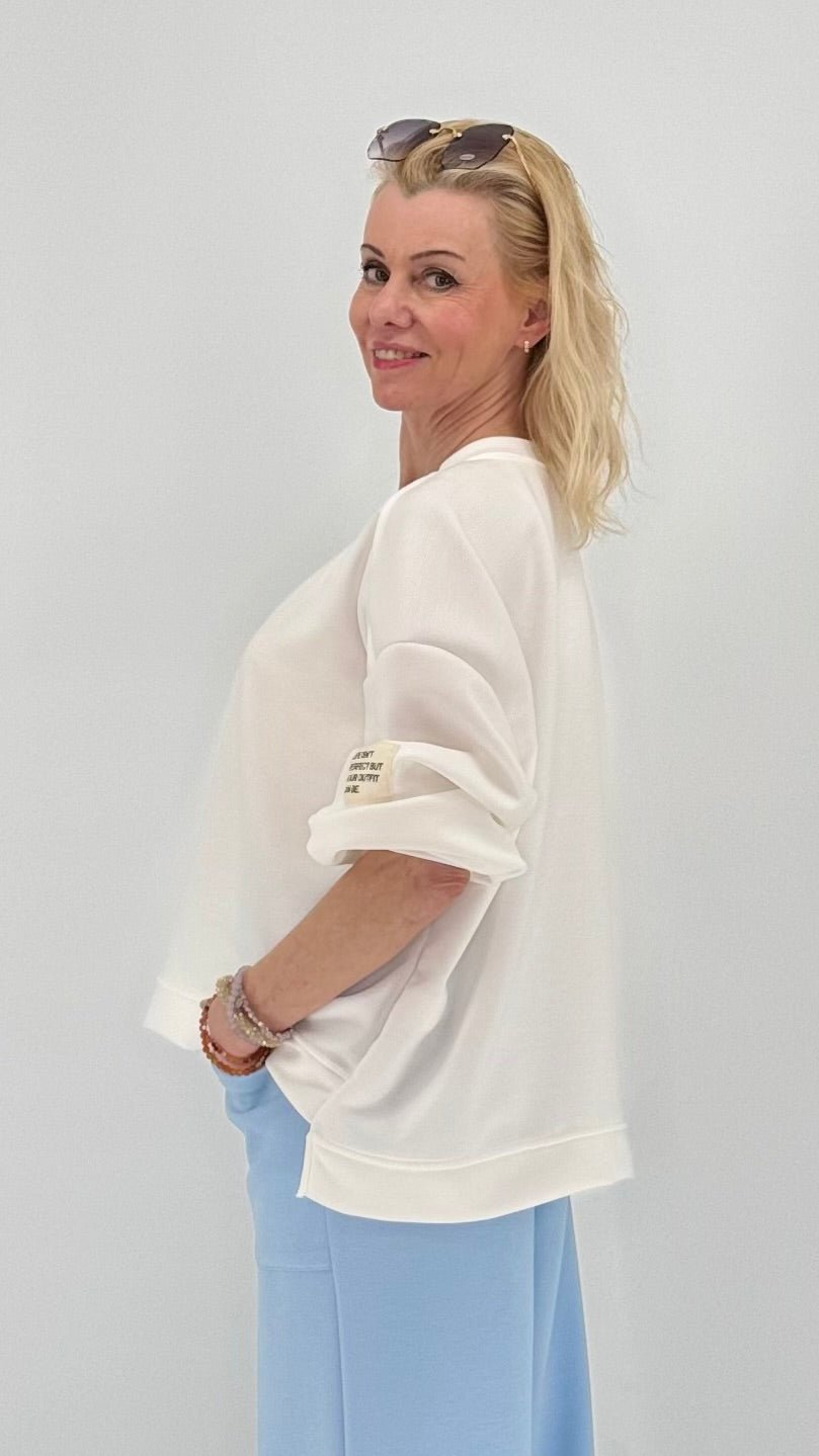 Cozy Sweatshirt in Weiß - By Elena FashionBy Elena Fashion