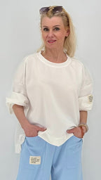 Cozy Sweatshirt in Weiß - By Elena FashionBy Elena Fashion