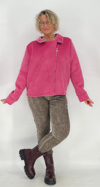 Jacke "City Style", schwarz, pink